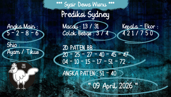 Syair Dewa Wisnu - Prediksi Sydney