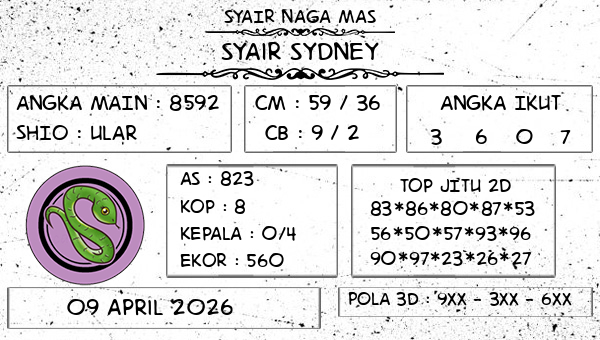 SYAIR NAGA MAS - Syair Sydney