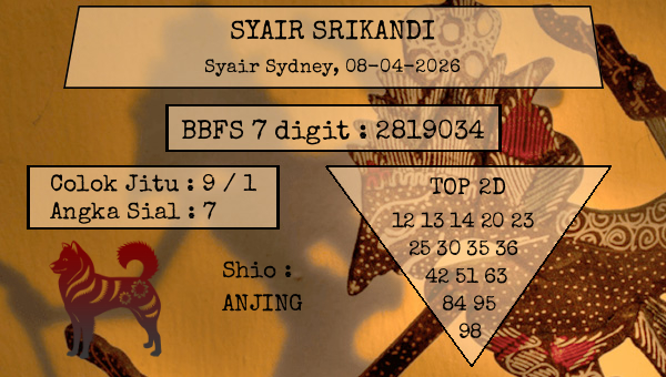 SYAIR SRIKANDI - Syair Sydney